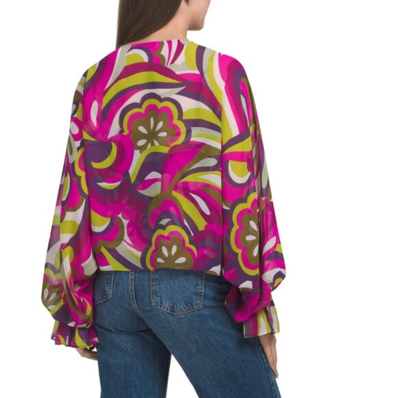 TRINA TURK Pink Multi Soho Top - Picture 2 of 2
